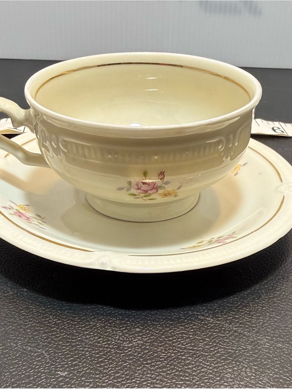 Bavaria Ivory Floral Teacup and Saucer Set - U.S./ Germany